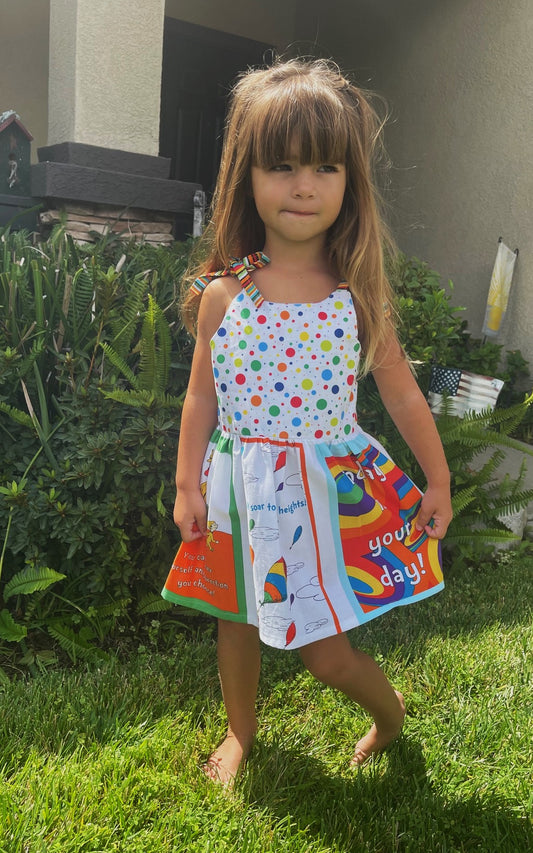 Girls and Toddlers DR SEUSS *OH THE PLACES YOU WILL GO* Boho Style Sundress