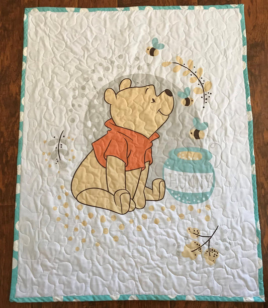 WINNIE THE POOH HUNNY POT Inspired Quilted Blanket