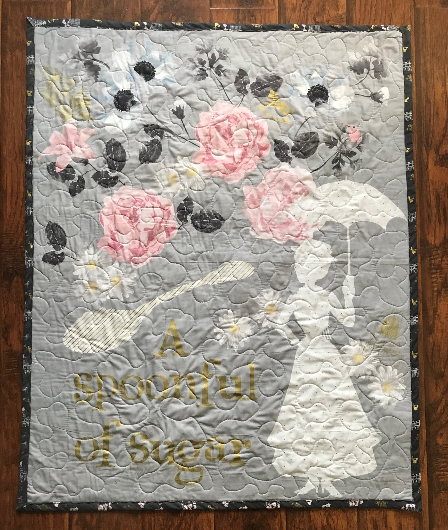 DISNEY CLASSIC MARY POPPINS SPOONFUL OF SUGAR Inspired QUILTED BLANKET