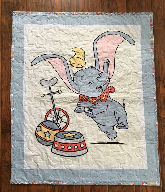 DISNEY DUMBO ELEPHANT CIRCUS Inspired Quilted Blanket