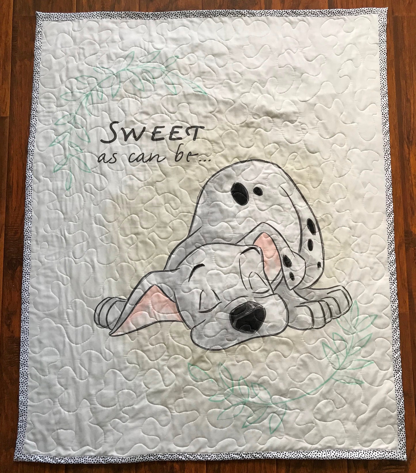 101 DALMATIANS PUPPY *SWEET AS CAN BE* Quilted Blanket