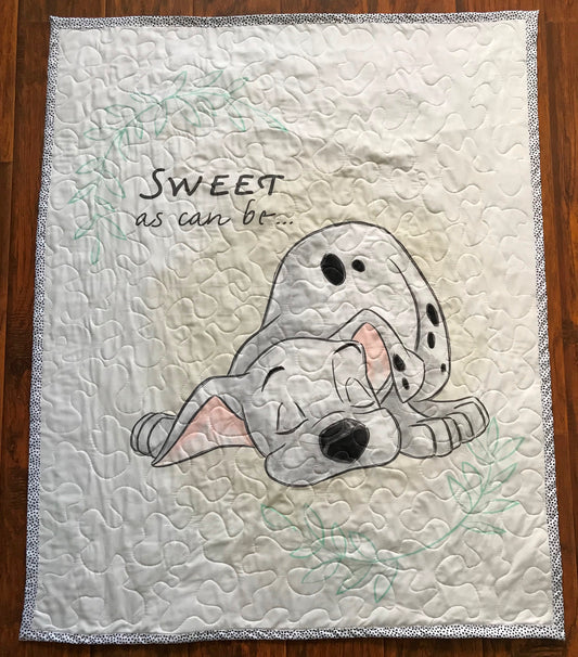 101 DALMATIANS PUPPY *SWEET AS CAN BE* Quilted Blanket