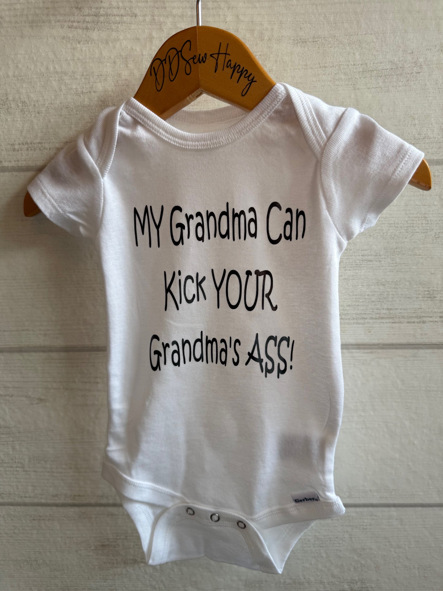 MY GRANDMA CAN KICK YOUR GRANDMA'S ASS Boys & Girls Infant Funny Baby Onesie Bodysuit Outfit, Baby Shower Gift