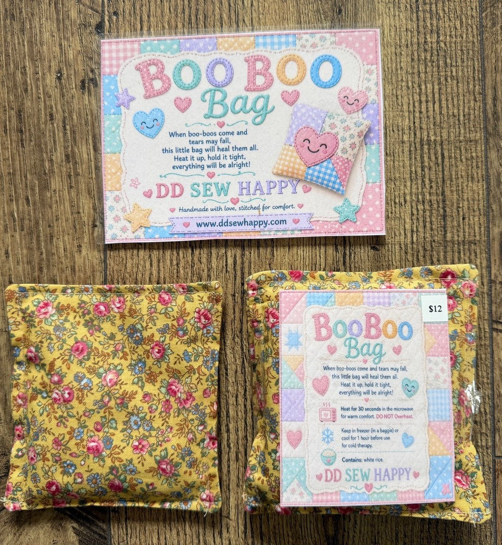 BOO BOO BAGS Hot & Cold Therapy Yellow flowers Set of 2 bags