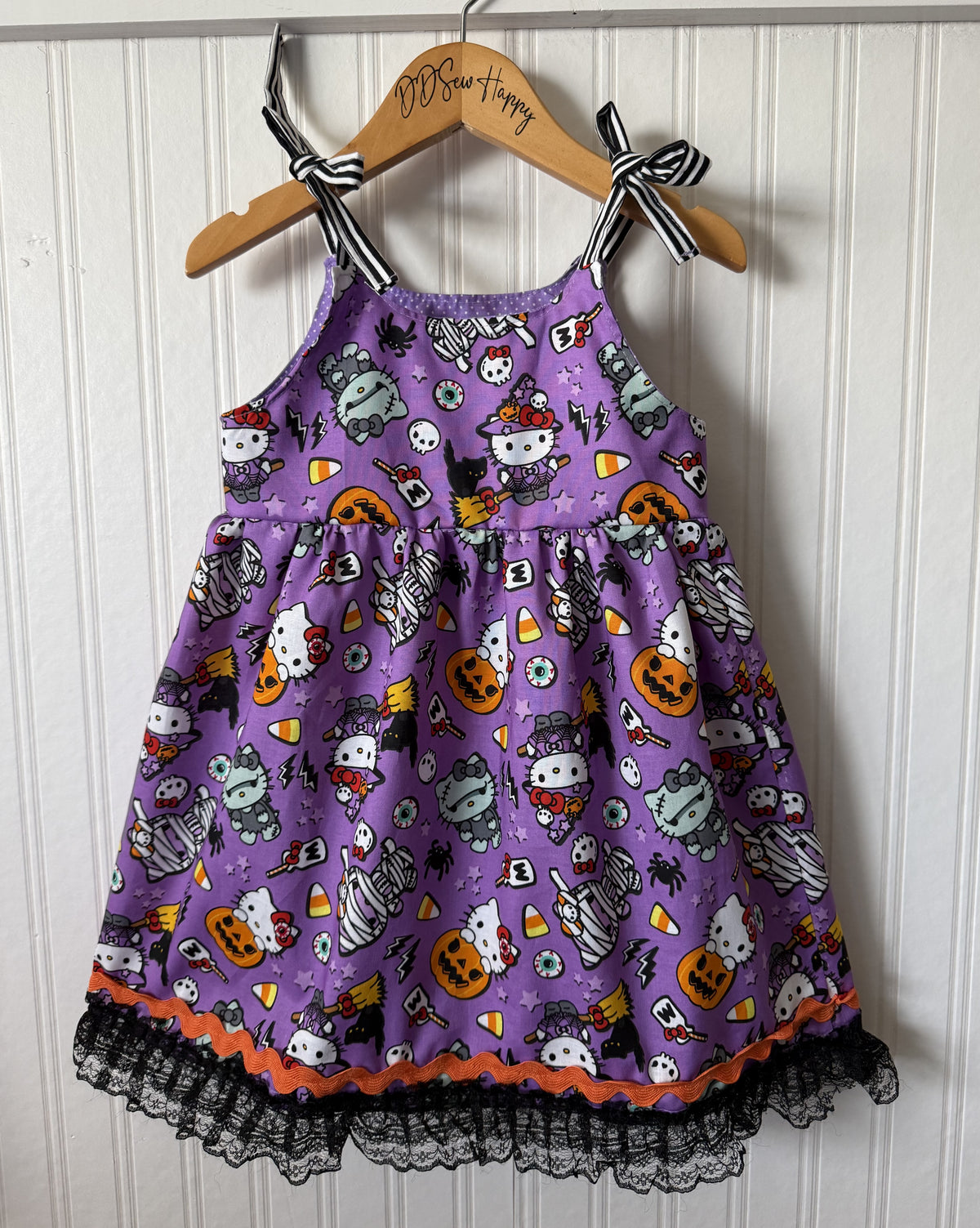 Girls, Infant and Toddlers HALLOWEEN KITTY Boho Style Sundress