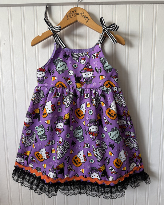 Girls, Infant and Toddlers HALLOWEEN KITTY Boho Style Sundress