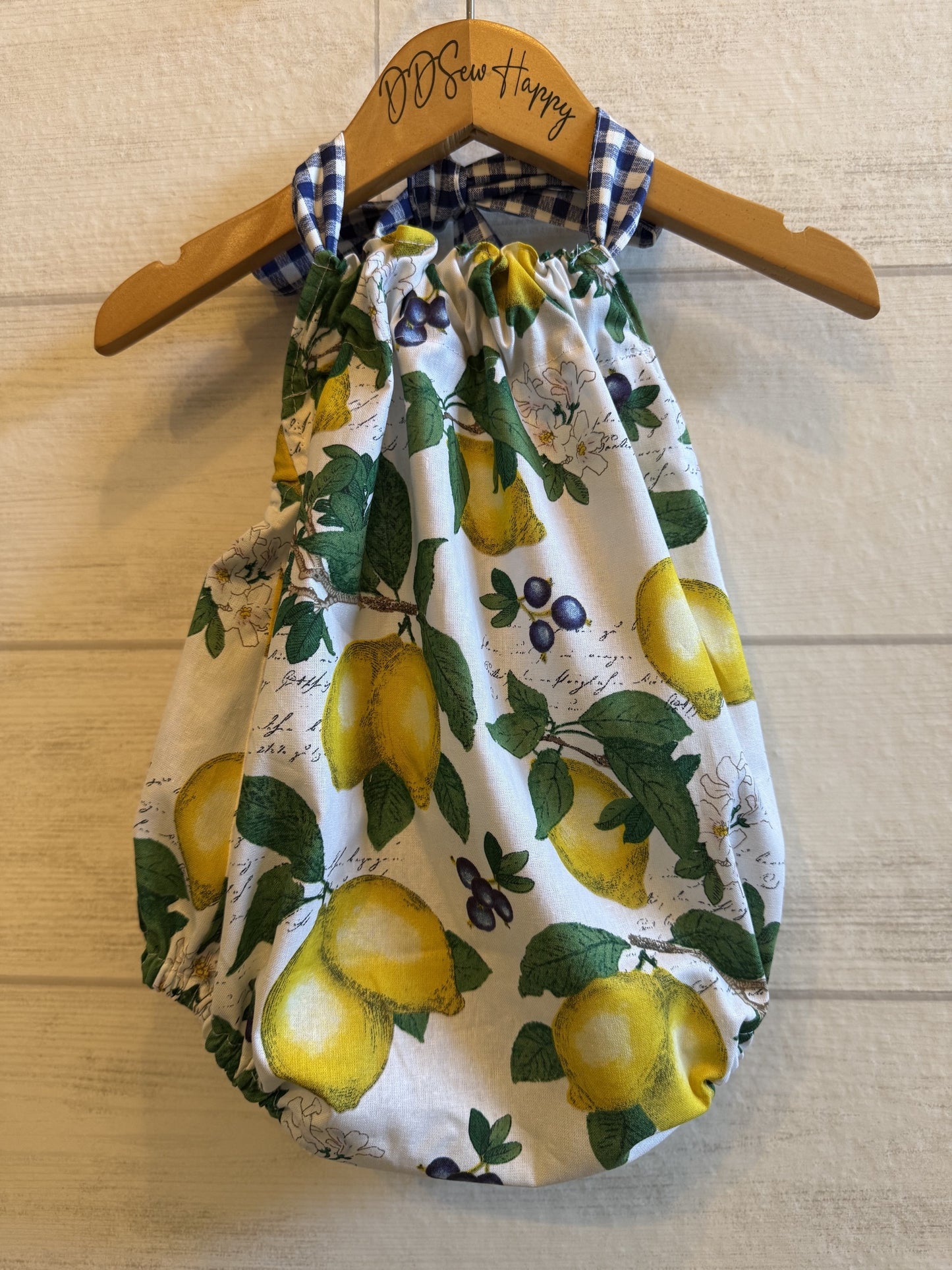 Infant & Toddler Girl's Beachy LEMONS & BLUEBERRIES Sunsuit Halter Top Romper
