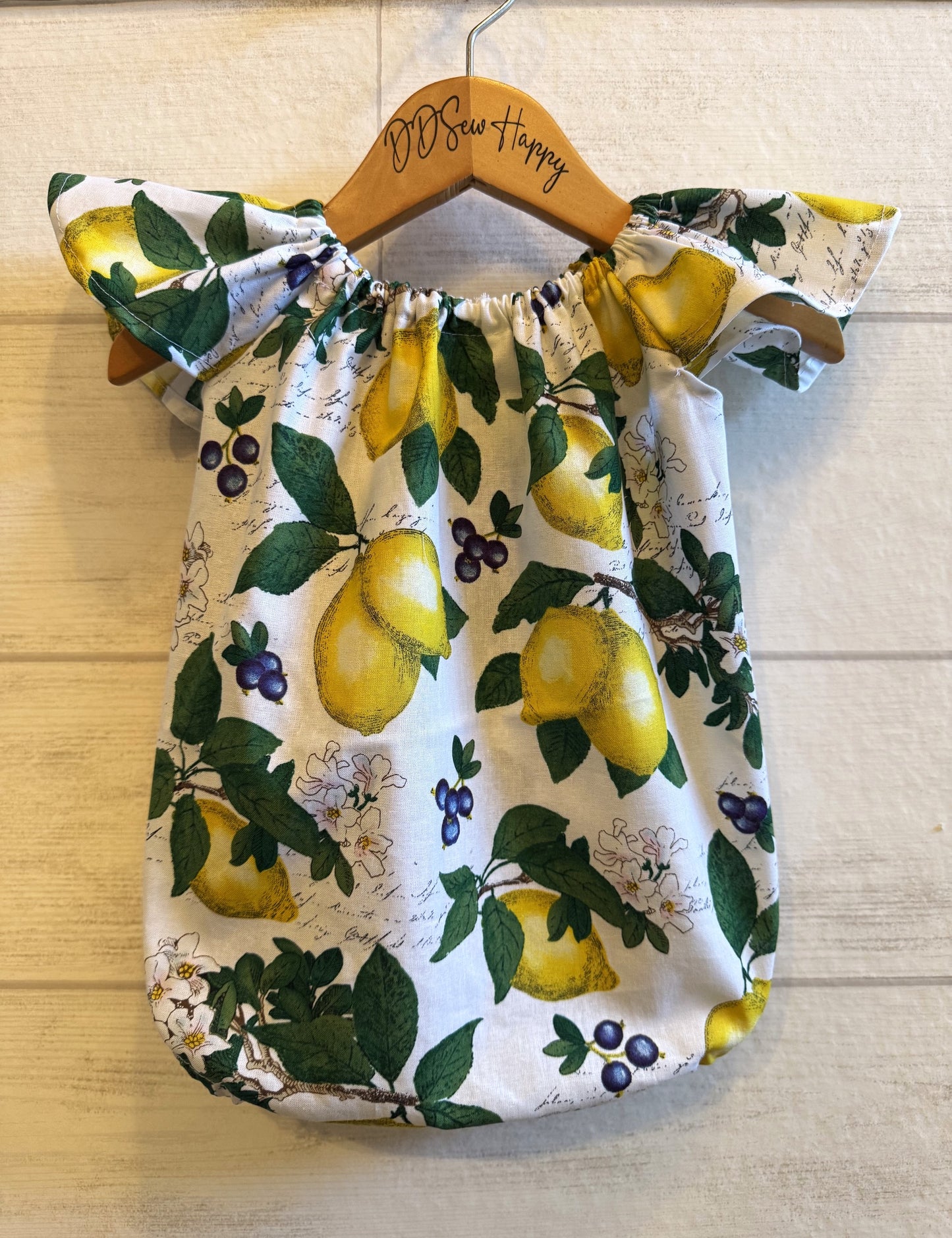 Infant & Toddler Girl's LEMON & BLUEBERRIES Boho Style One Piece Romper