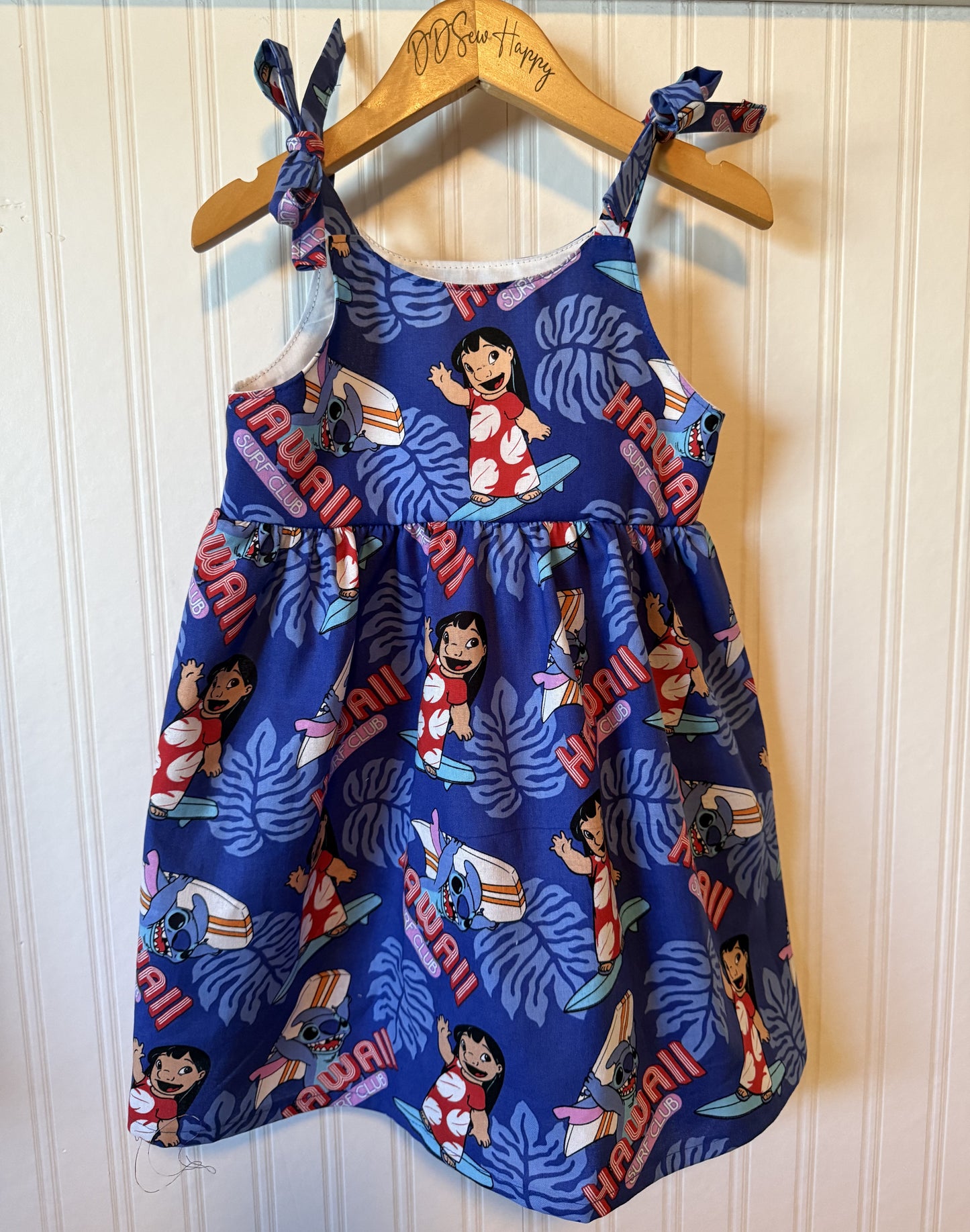 Girls, Infant and Toddlers LILO & STITCH SURFS UP Inspired Boho Style Sundress with Shoulder Ties