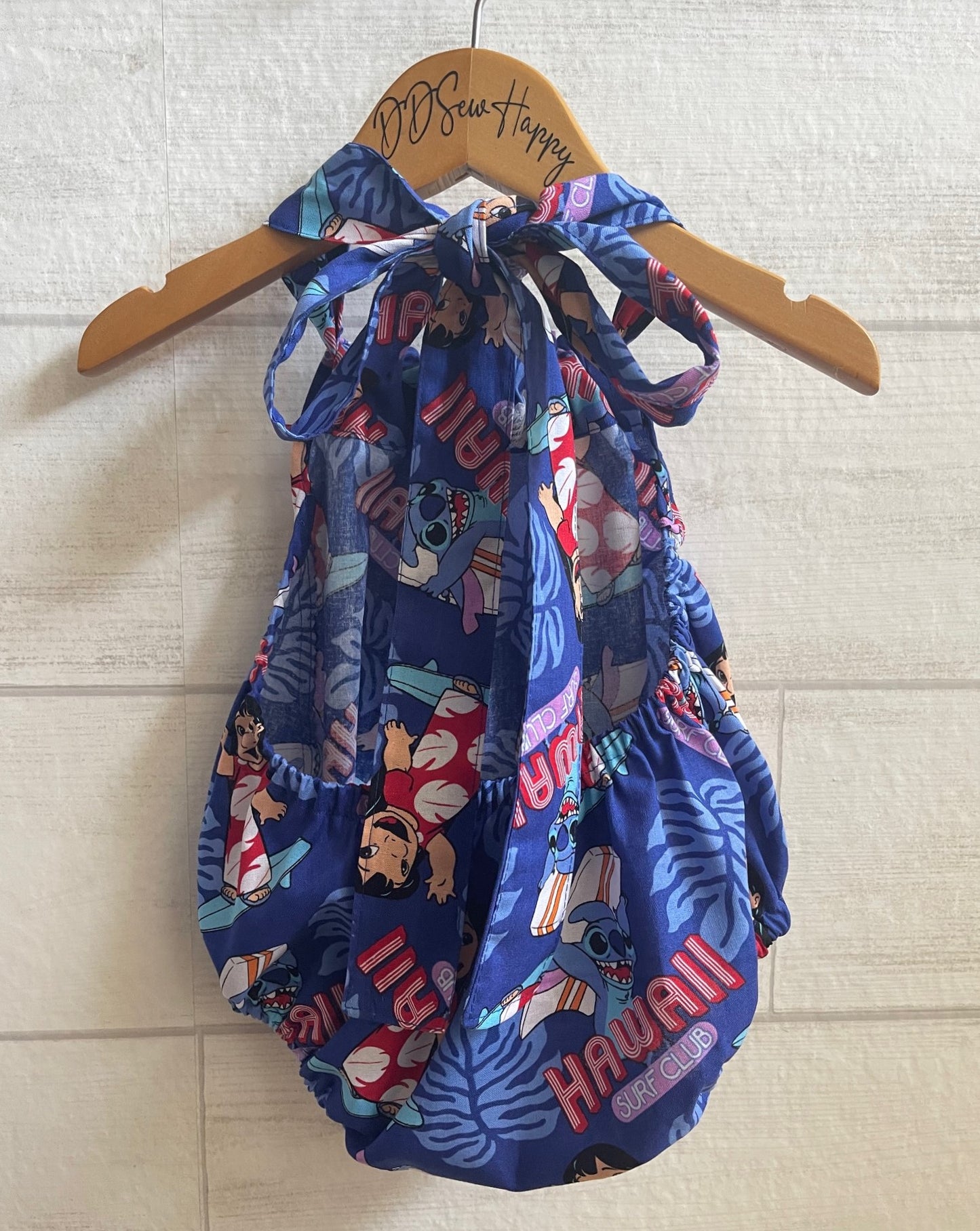 Infant & Toddler Girl's Beachy LILO & STITCH HAWAIIAN Sunsuit Halter Top Romper