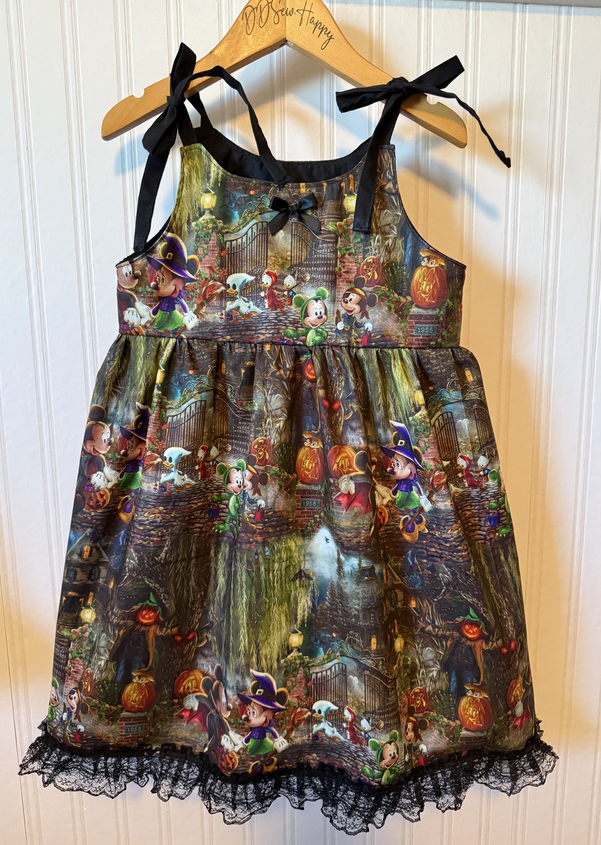 Girls, Infant and Toddlers HALLOWEEN TRICK OR TREAT MICKEY & GANG DRESS DIGITAL PRINT FABRIC