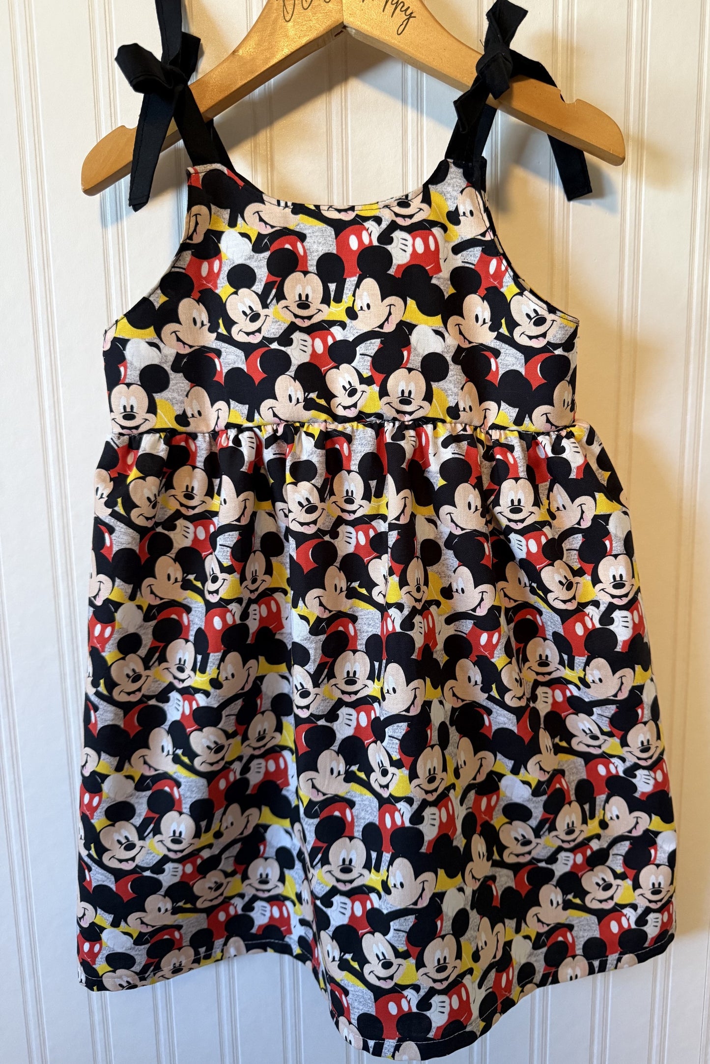 Girls, Infant and Toddlers MICKEY Inspired Boho Style Sundress with Shoulder Ties