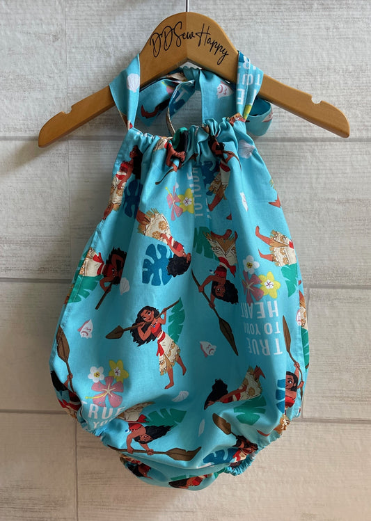 Infant & Toddler Girl's Beachy MOANA BLUE Sunsuit Halter Top Romper