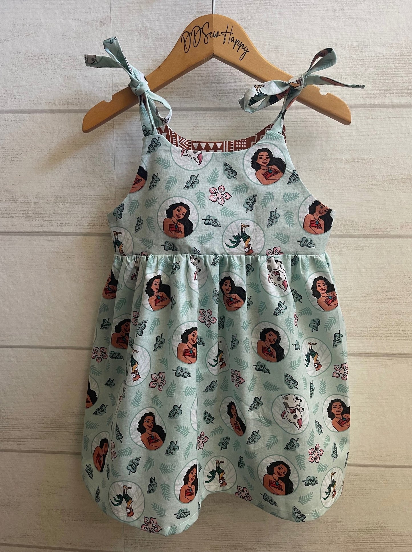 Girls and Toddlers MOANA & HEI HEI Green Boho Style Sundress with Shoulder Ties