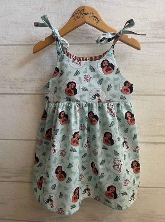 Girls and Toddlers MOANA & HEI HEI Green Boho Style Sundress with Shoulder Ties