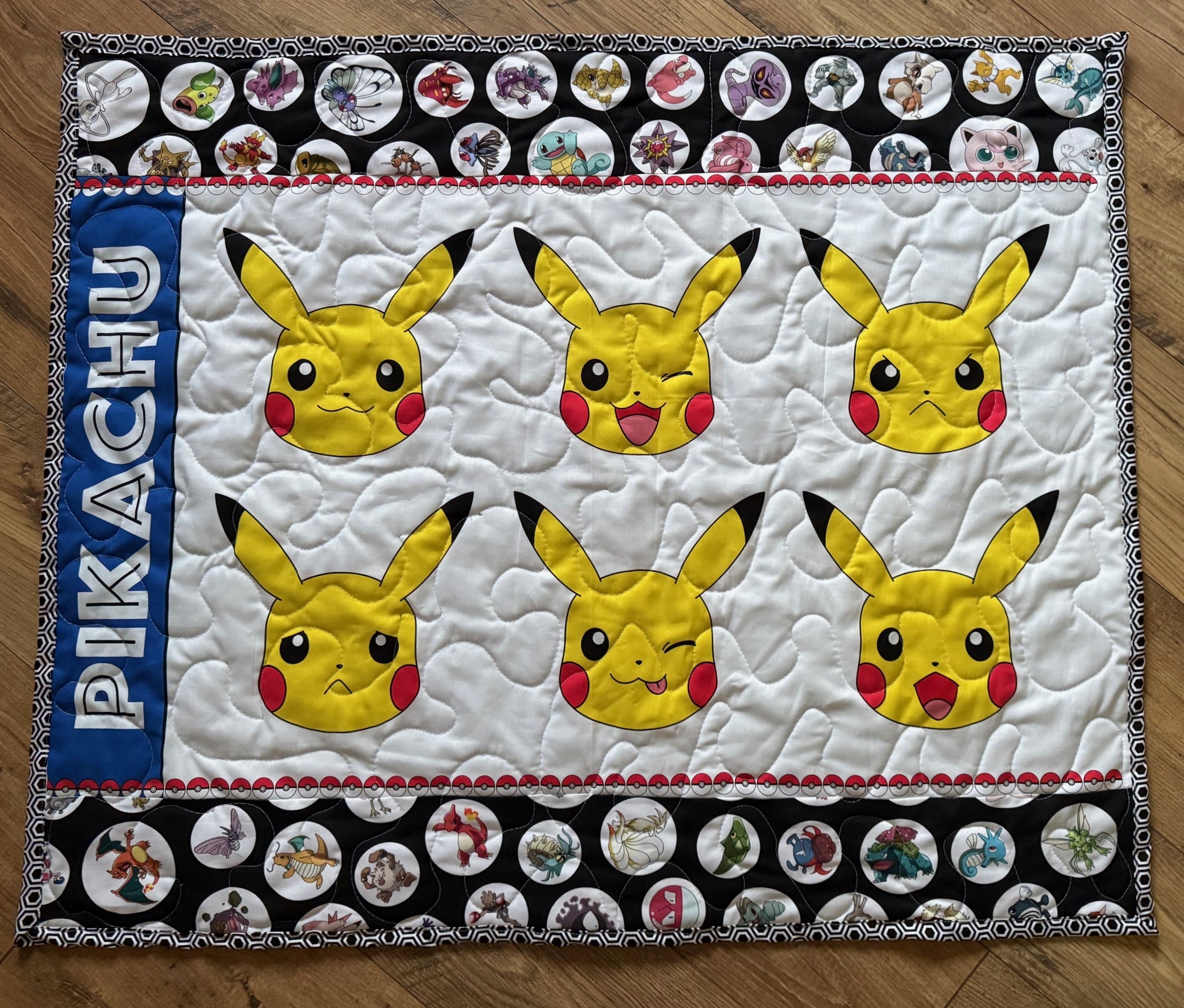 MANY FACES OF PIKACHU VIDEO GAME INSPIRED QUILTED BLANKET – DDSewHappy