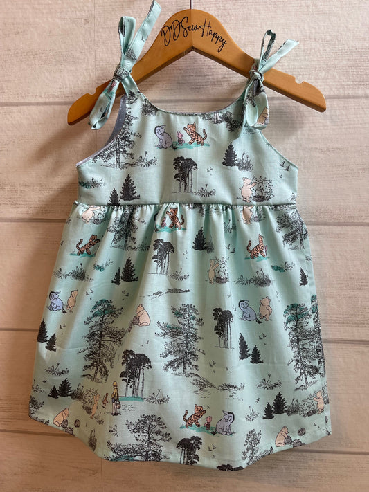 Girls, Infant and Toddlers VINTAGE DISNEY WINNIE THE POOH CHARACTERS CLASSIC 100 ARCE WOOD INSPIRED Green Boho Style Sundress