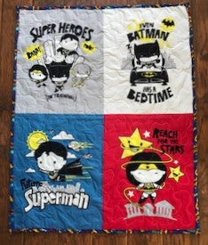 SUPERHEROES DC BABIES IN TRAINING Quilted Blanket