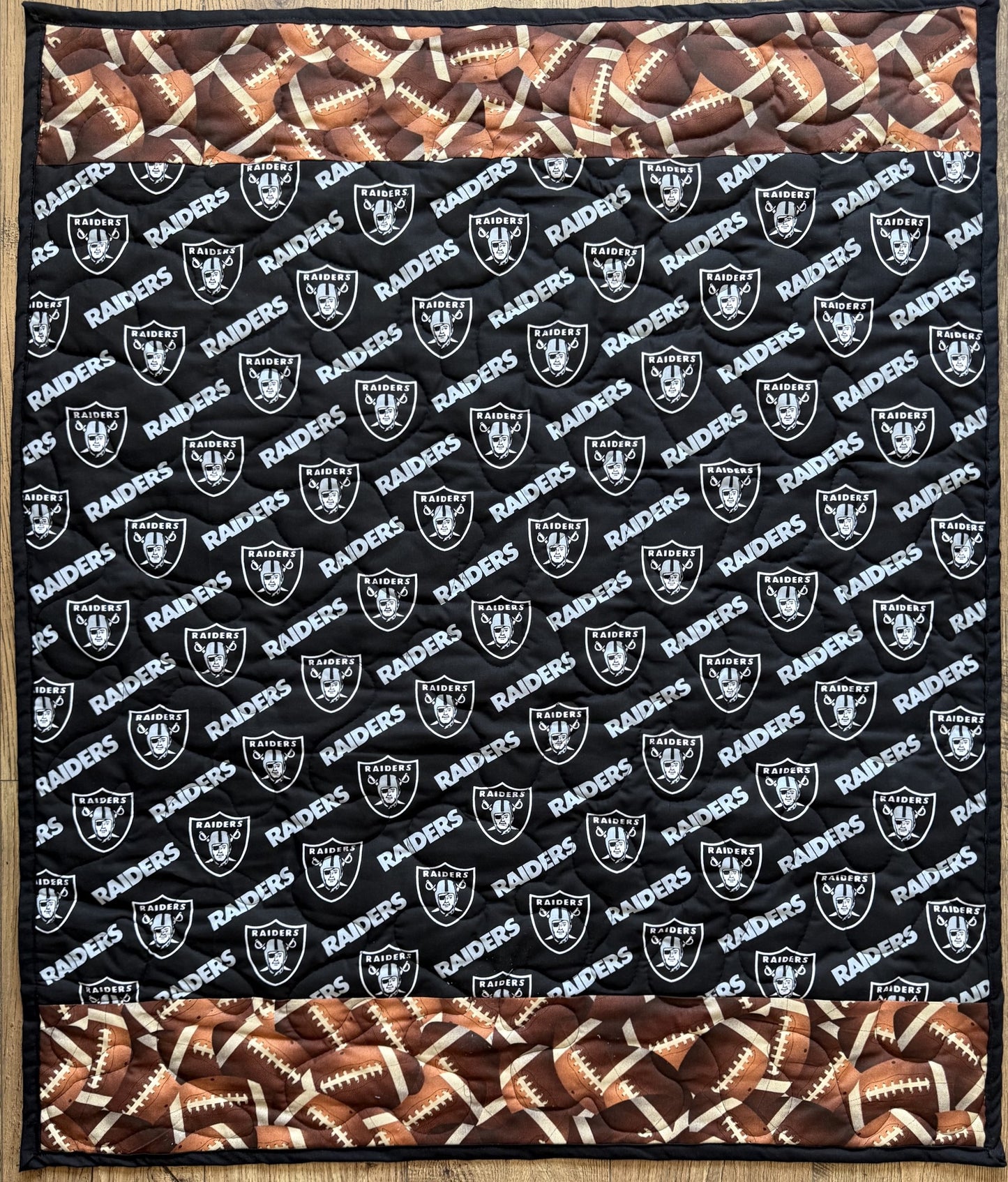 LAS VEGAS RAIDERS FOOTBALL inspired Quilted Blanket