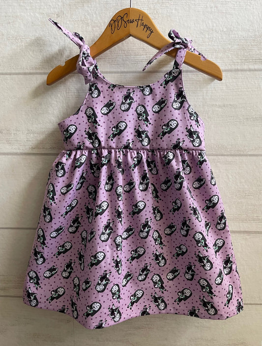 Girls and Toddlers NIGHTMARE BEFORE CHRISTMAS SALLY Boho Style Sundress with Shoulder Ties