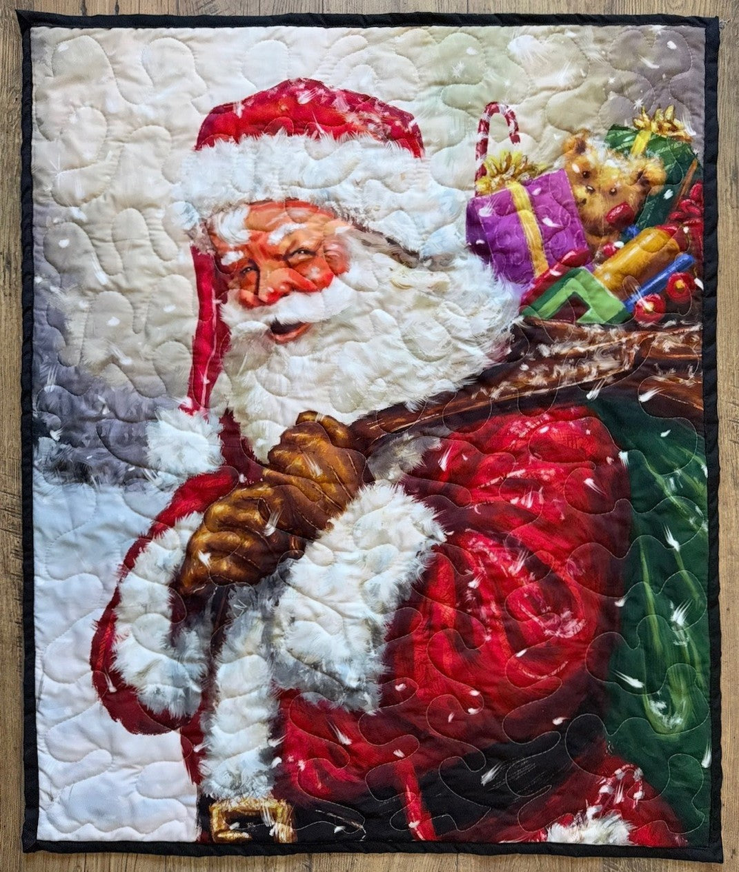VINTAGE SANTA CLAUS *JOLLY OLD SAINT NICHOLAS* INSPIRED Quilted Blanket