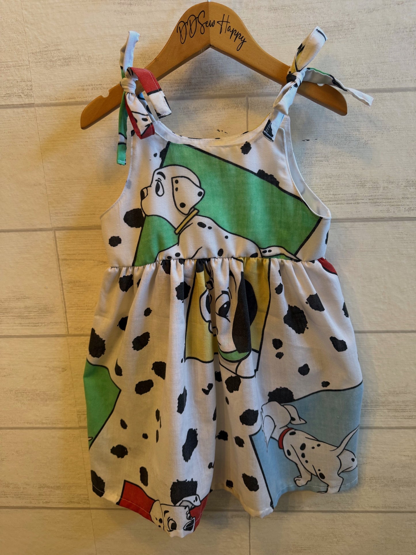 Girls, Infant and Toddlers CLASSIC 101 DALMATIANS INSPIRED Style Sundress with Shoulder Ties