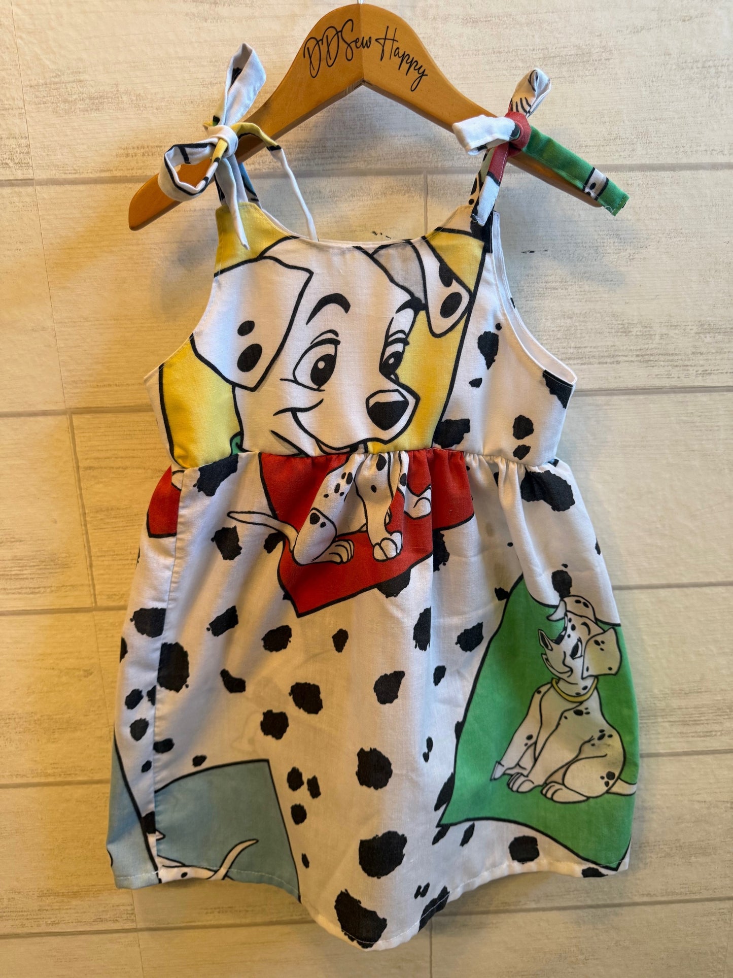 Girls, Infant and Toddlers CLASSIC 101 DALMATIANS INSPIRED Style Sundress with Shoulder Ties