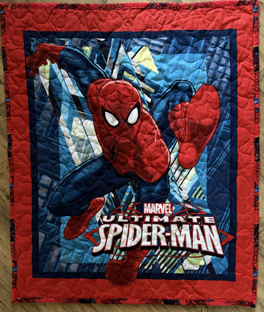 THE ULTIMATE SPIDER-MAN Inspired QUILTED BLANKET with Soft Flannel Backing