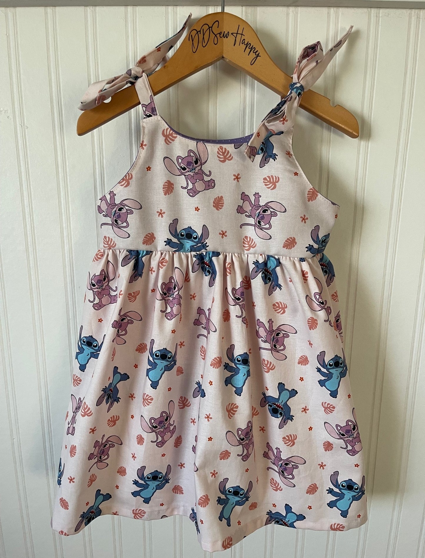 Girls and Toddlers DISNEY LILO & STITCH INSPIRED STITCH & ANGEL Boho Style Sundress with Shoulder Ties