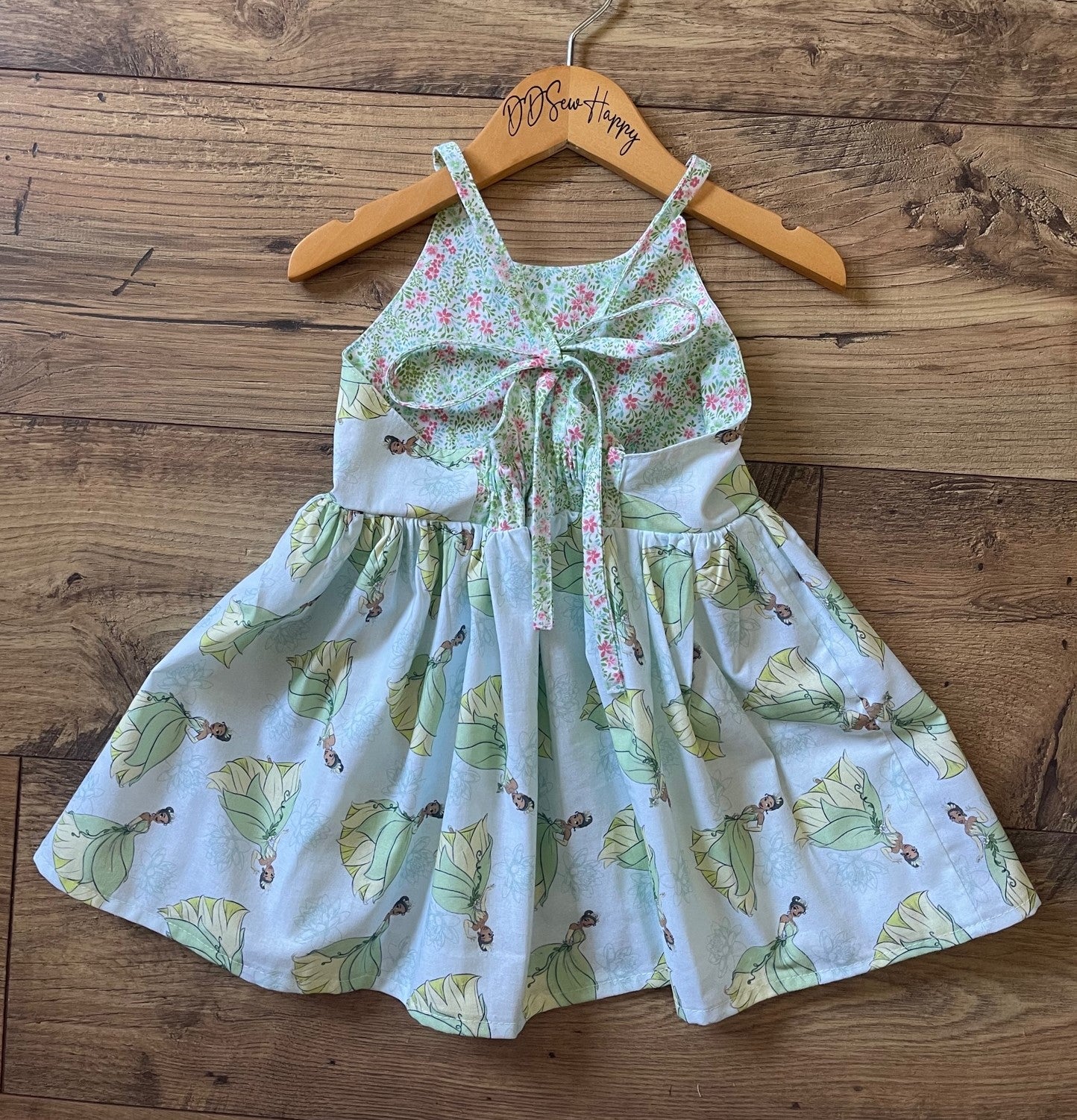 Girls Infant Toddler Princess TIANA *PRINCESS AND THE FROG* PRINCE NAVEEN Boho Sundress Dress tie back style