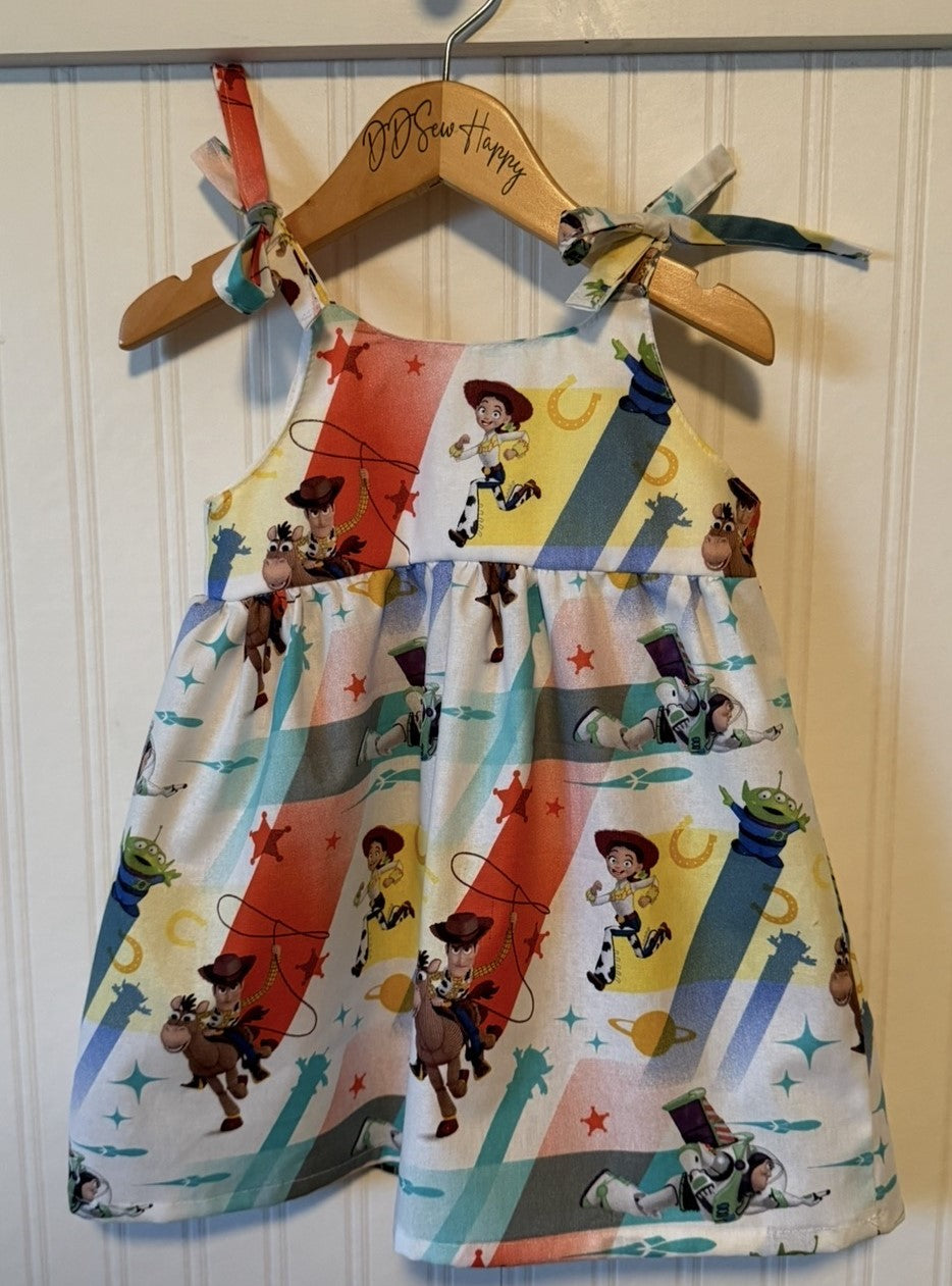 Girls, Infant and Toddlers TOY STORY JESSE, BUZZ, WOODY, BULLSEYE, ALIENS Boho Style Sundress with Shoulder Ties