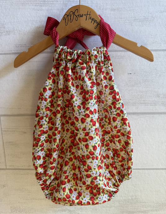 Infant & Toddler Girl's Beachy STRAWBERRY FLORAL Sunsuit Halter Top Romper