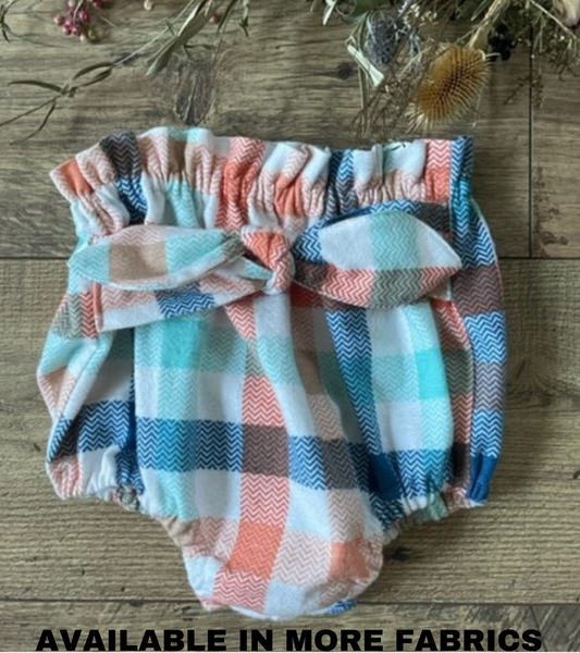 Baby Diaper Covers Plaid Girls Infant Toddler High Rise Bloomers