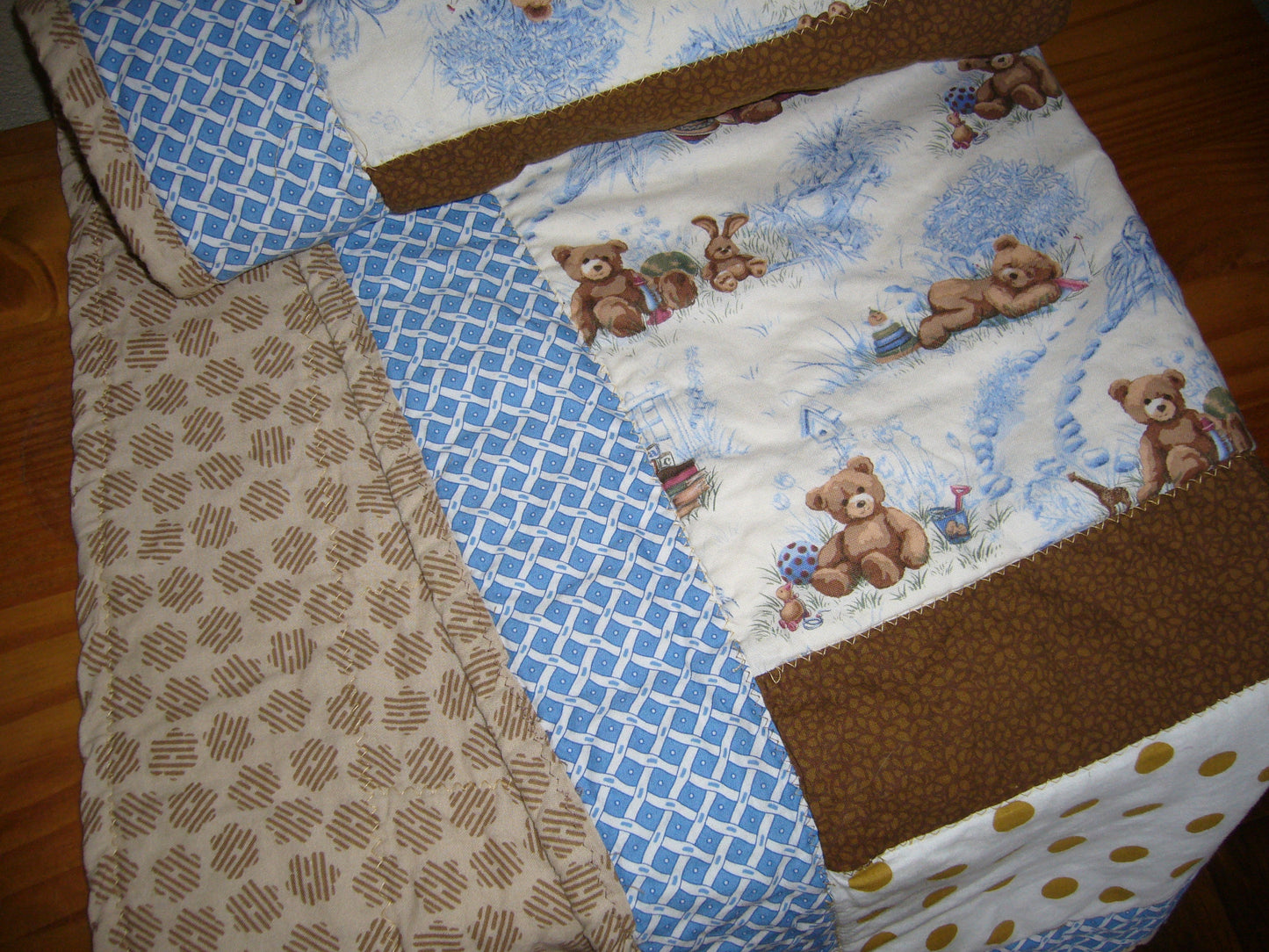 TEDDY BEAR VINTAGE BOHO Comforter Blanket Baby Nursery Child Toddler Napping Blanket