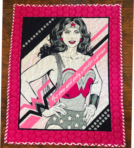 SUPERHERO WONDER WOMAN DC JUSTICE LEAGUE Inspired Baby Child Quilted Blanket Baby Nursery Child Toddler Bedding