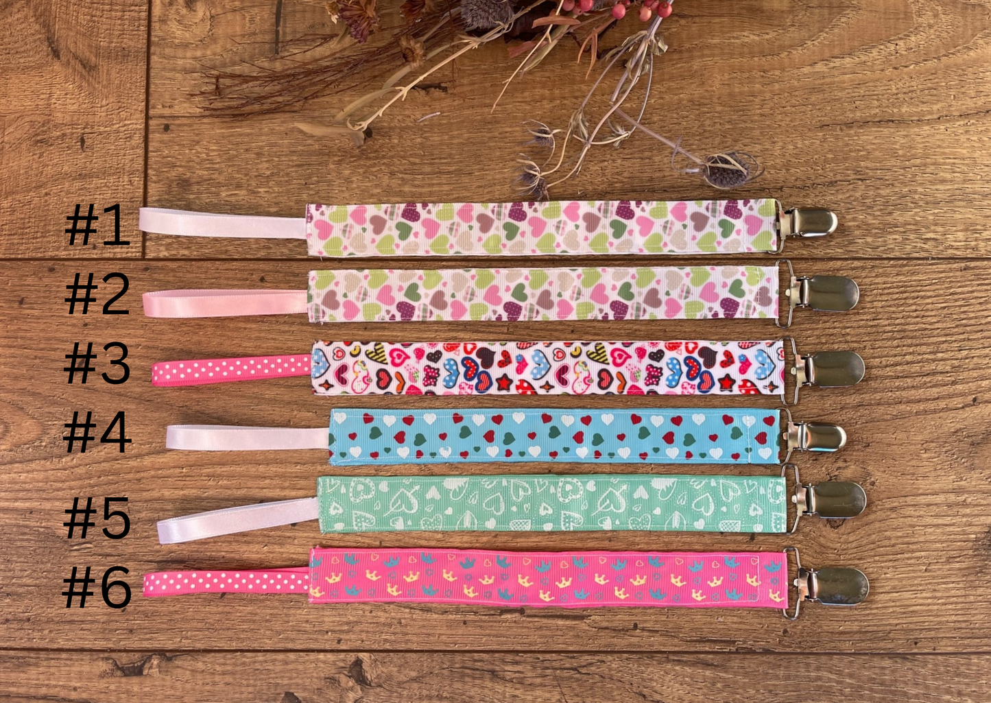 Hearts Pacifier Clips Teether Toy Leash