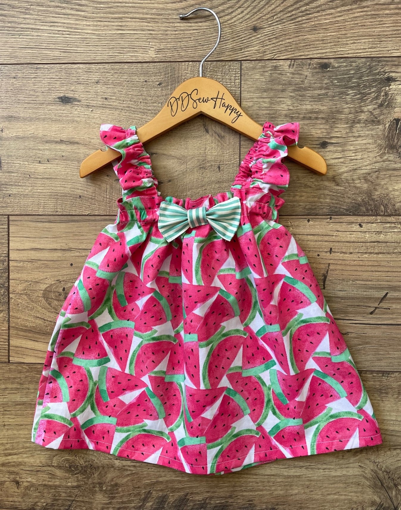 Girls Infant Toddler Boho Style WATERMELON Ruffle Strap Sundress Style