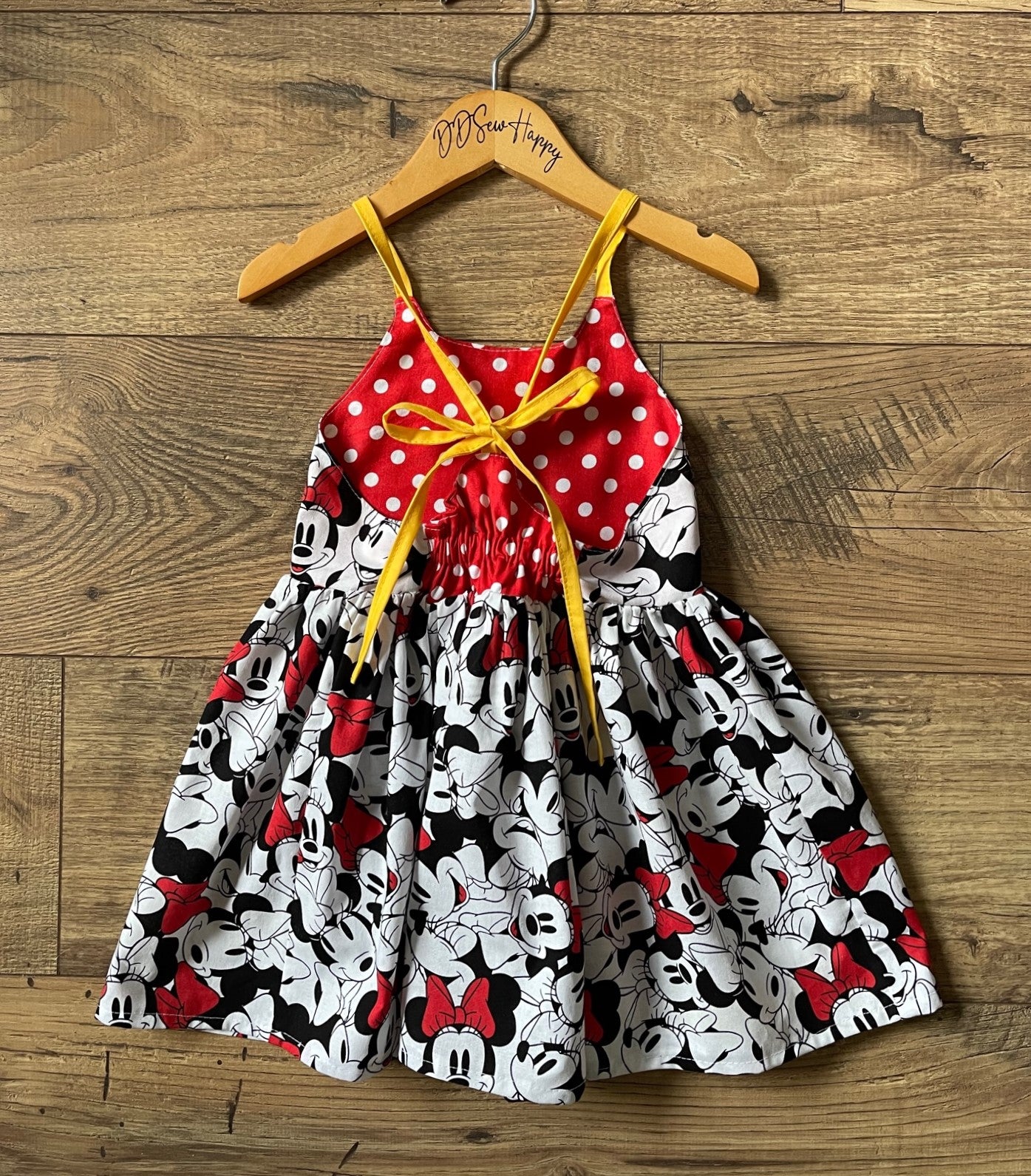 Girls Infant Toddler Minnie Mouse Boho Sundress Twirl Dress tie back style