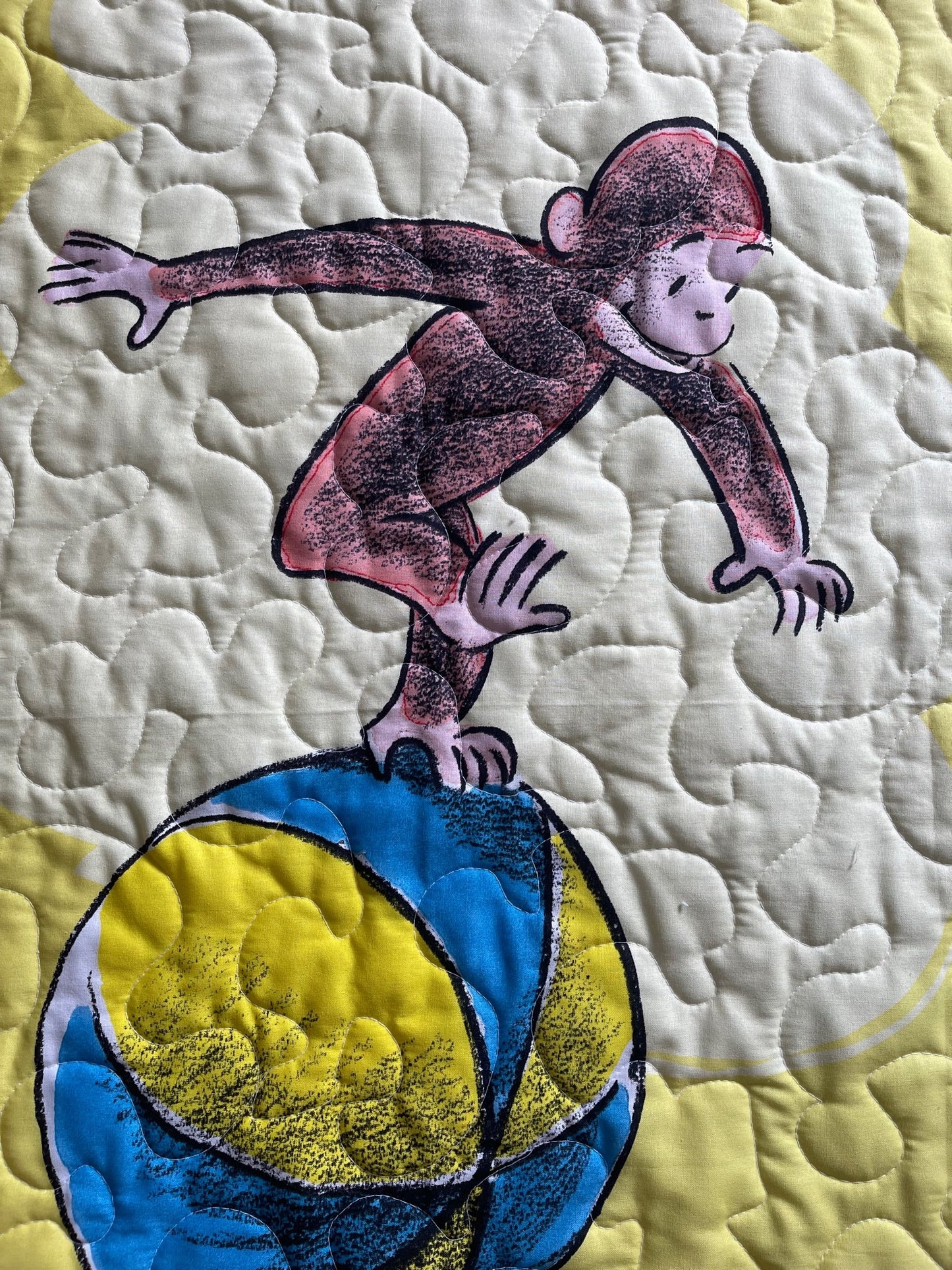 CURIOUS GEORGE MONKEY BUSINESS PLAYING ON BALL Quilted Blanket