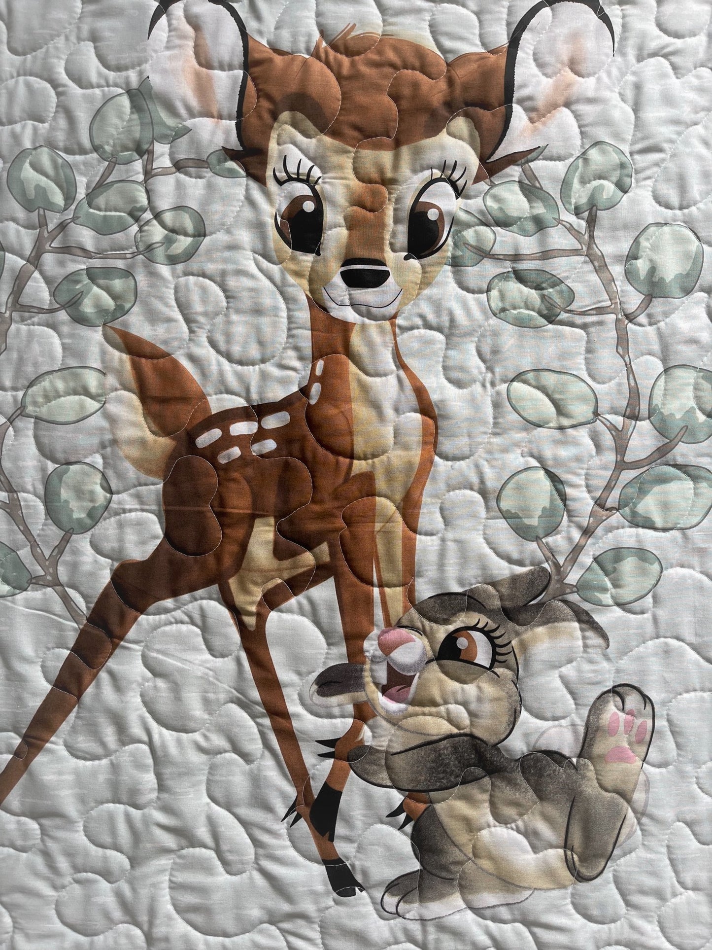 BAMBI THUMPER Inspired Quilted Blanket 36"X44" Bambi nursery to adult lap blanket