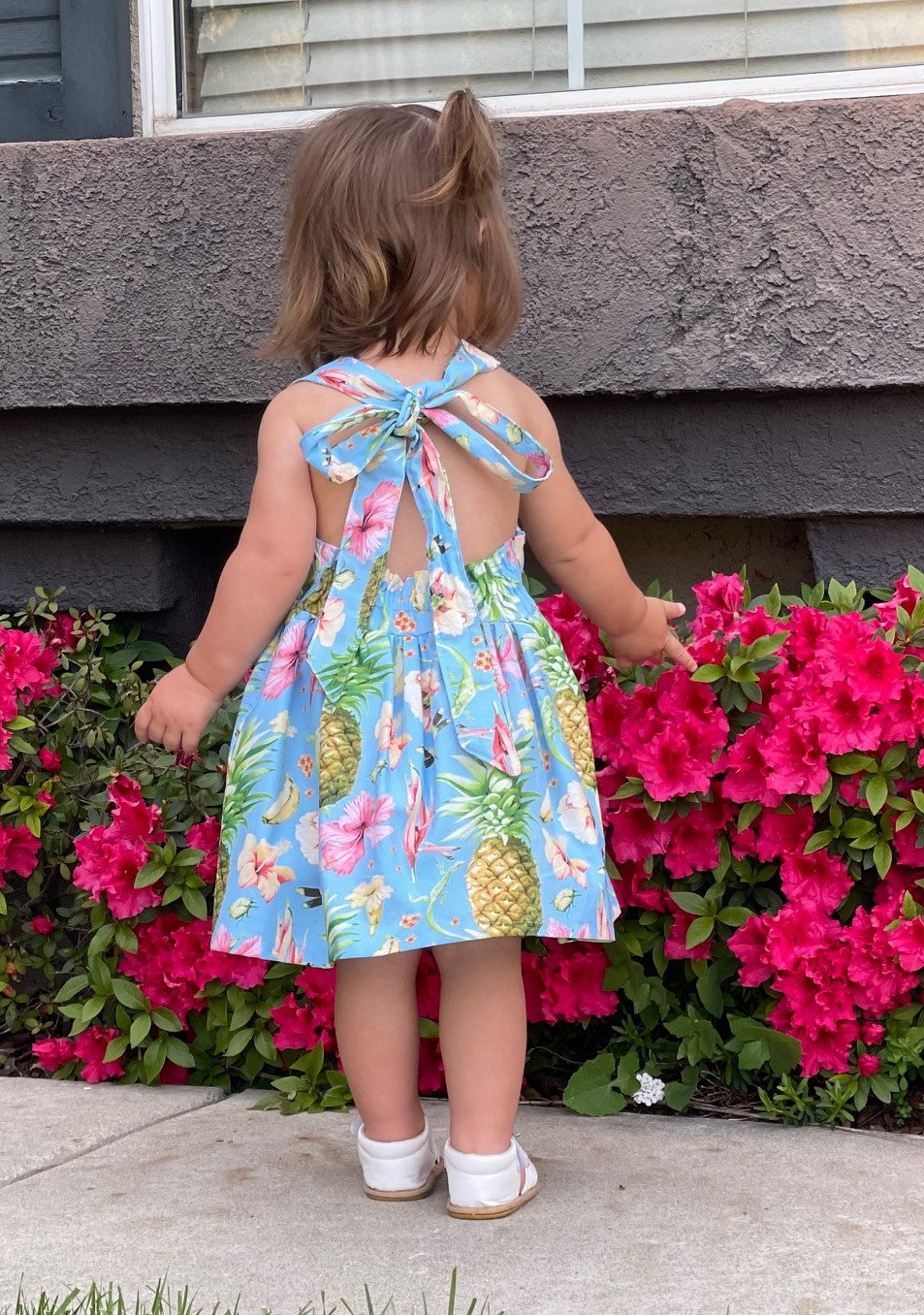 Toddler Girls Halter Hawaiian Pineapple Sundress Sizes 12 Months-5 Years 12 Months Toddler Girls Halter Hawaiian Pineapple Sundress Sizes 12 Months-5 Years 12 Months