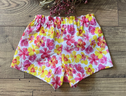 Girls Infant & Toddler Elastic Waist HAWAIIAN HIBISCUS Shorts