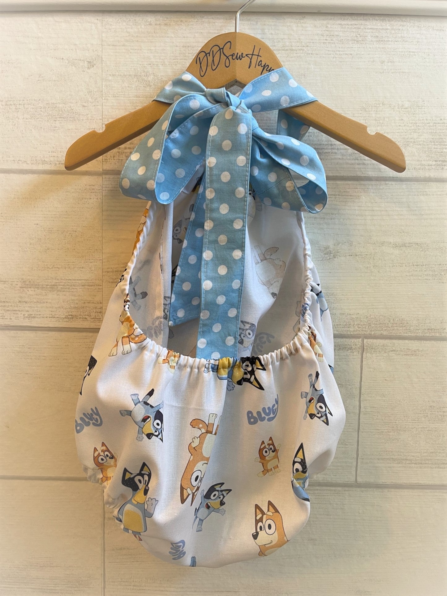 Infant & Toddler Girl's Beachy BLUEY CARTOON BLUEY & BINGO Sunsuit Halter Top Romper