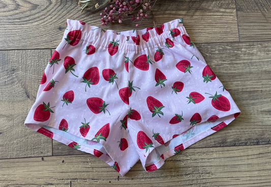 Girls Infant & Toddler Elastic Waist STRAWBERRY Shorts