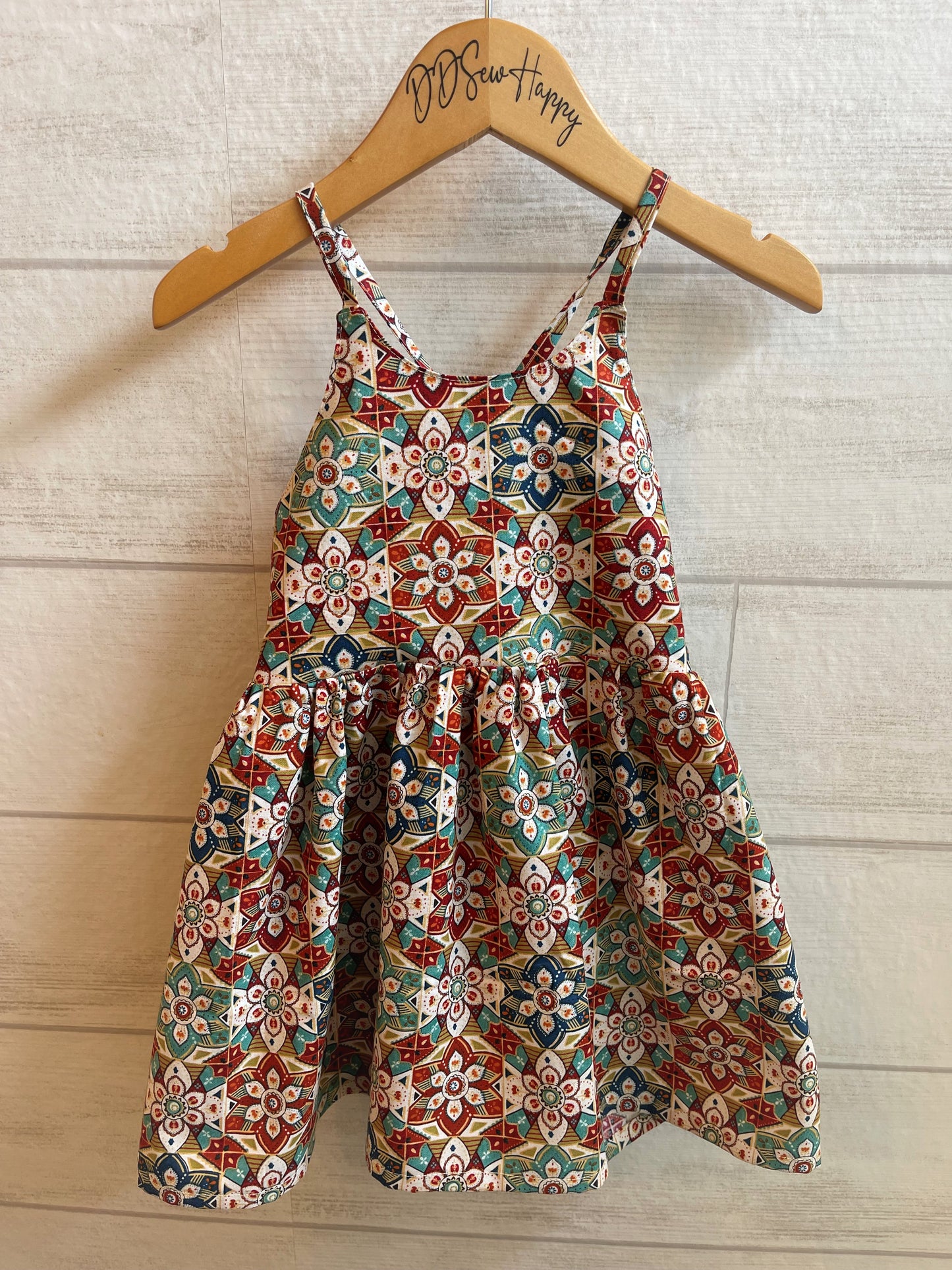 Girls Infant Toddler Boho Sundress Dress tie back style – DDSewHappy