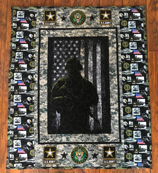 US ARMY MILITARY inspired Quilted Blanket 