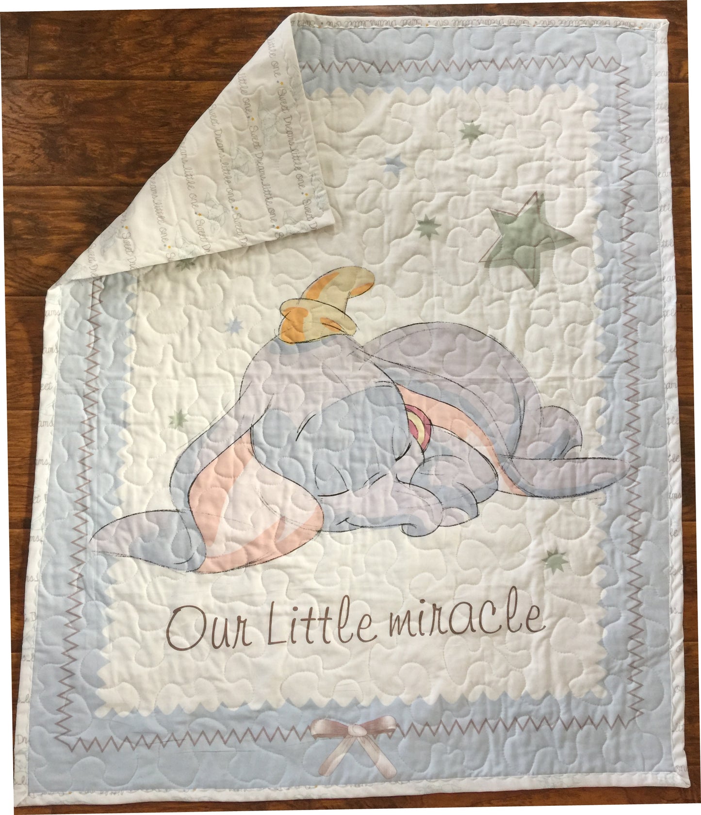 DUMBO OUR LITTLE MIRACLE Pastel Inspired Quilted Blanket