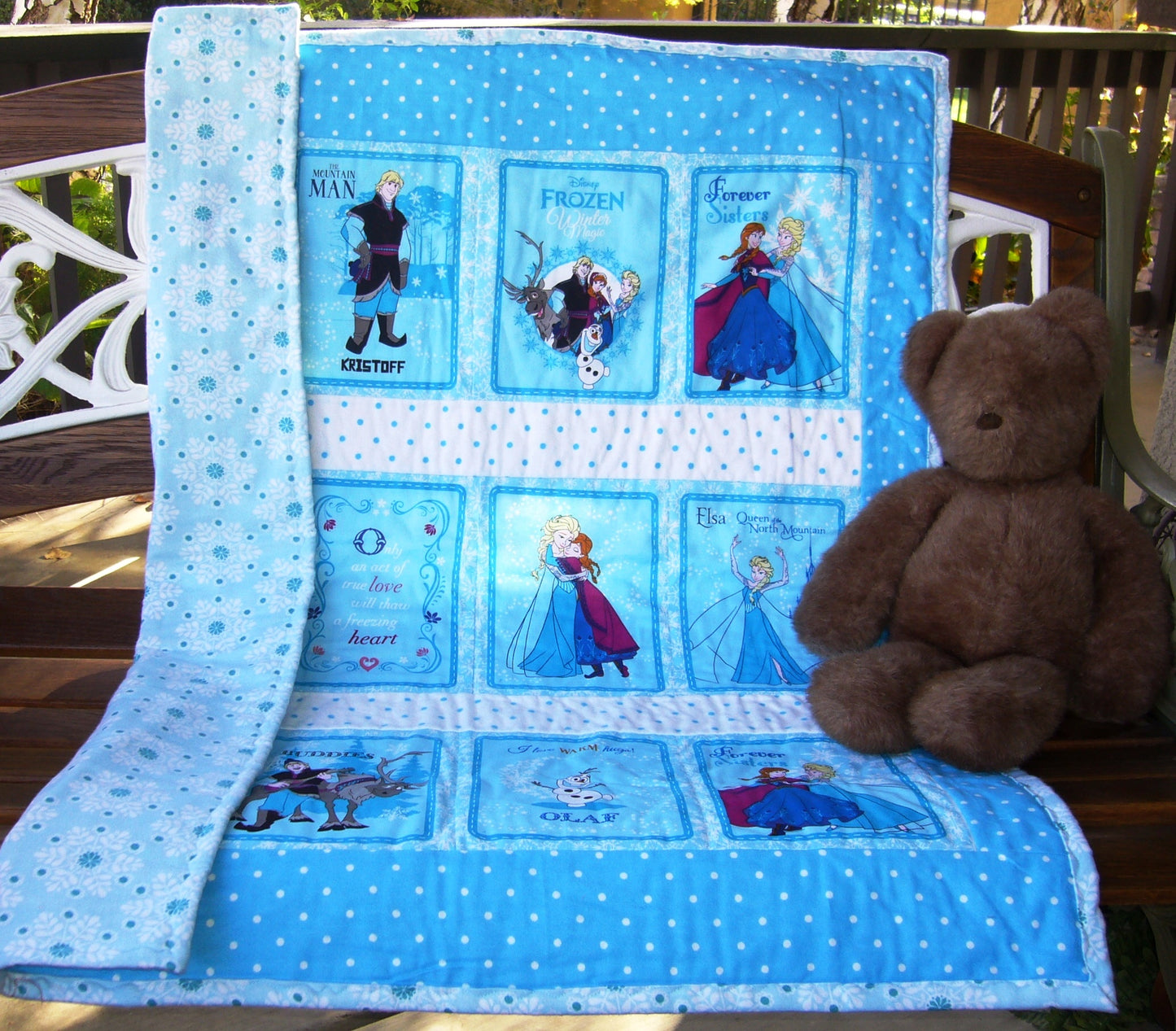 Frozen Sisters Storybook inspired Flannel Comforter Blanket Baby Nursery Child Toddler Bedding to Adult Lap Blanket