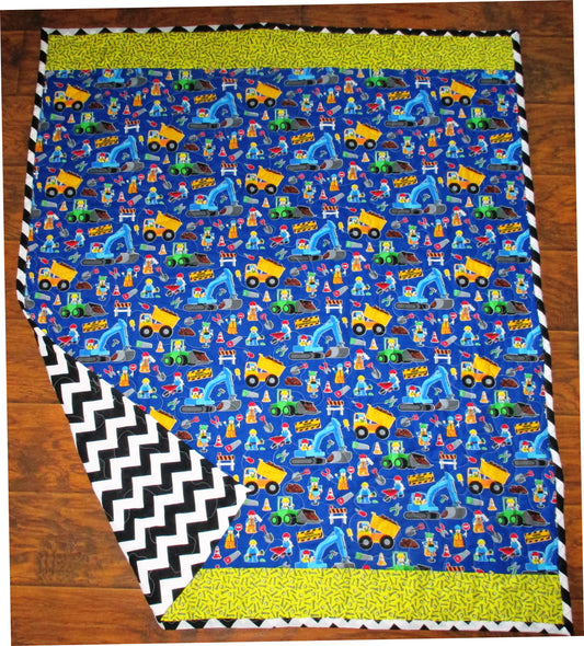 Boys Lego Construction Site Quilted Crib Toddler Blanket 