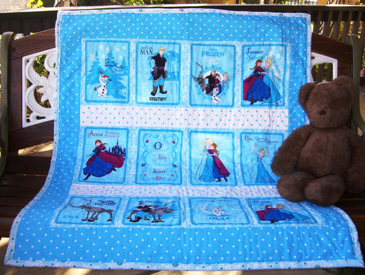 Frozen Sisters Storybook inspired Flannel Comforter Blanket Baby Nursery Child Toddler Bedding to Adult Lap Blanket